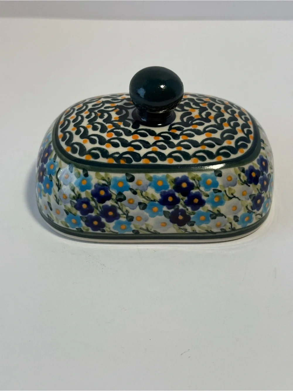 Polish Pottery Replacement Lid 1393 Unikat Heart to Heart Art-118 Signed⁠
